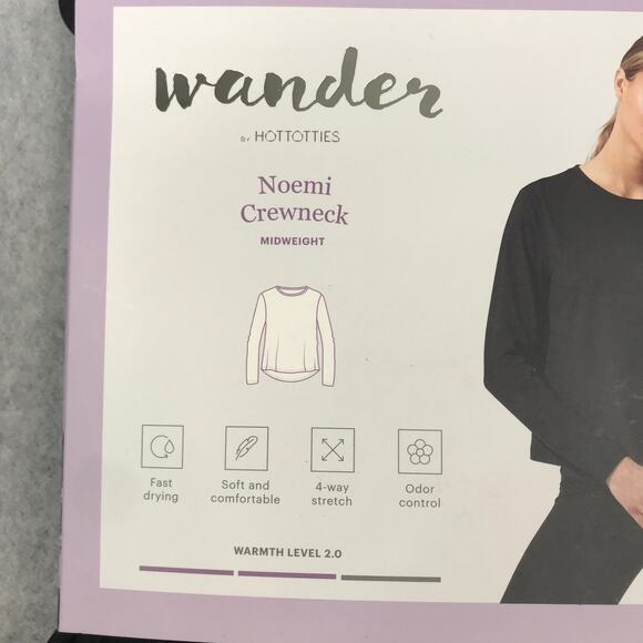 Wander by HotTotties Top Womens XL Black Midweight Thermal Base Layers Noemi - Picture 2 of 6